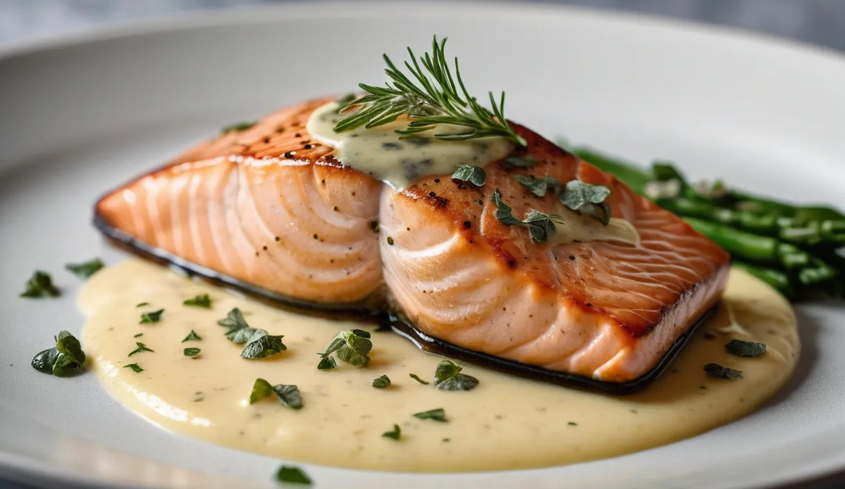 Keto stekt lax med citron- och vitlökssmör